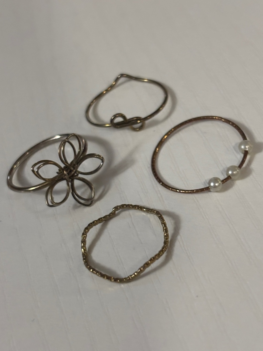 Four-Piece Gold-Tone Stackable Ring Set